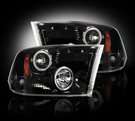 Part # 264270BK - SMOKED Projector Headlights Dodge RAM 09-12 1500 & 10-12 2500/3500