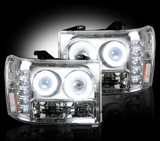 Part # 264271CLCC - CLEAR Projector Headlights GMC Sierra & Denali 07-12 CCFL Technology