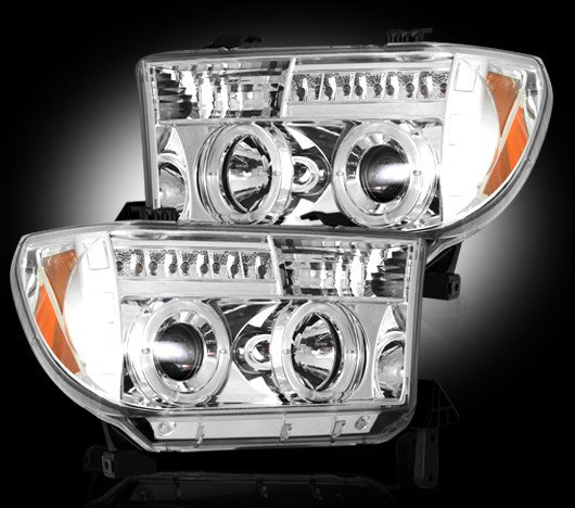 Part # 264194CL - CLEAR Projector Headlights Toyota Tundra 07-12 & Sequoia 08-12