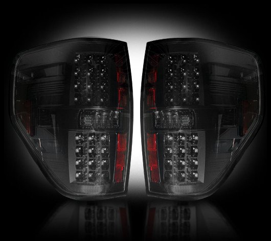 Part # 264168BK SMOKED LED Tail Lights Ford Raptor & F150 09-13