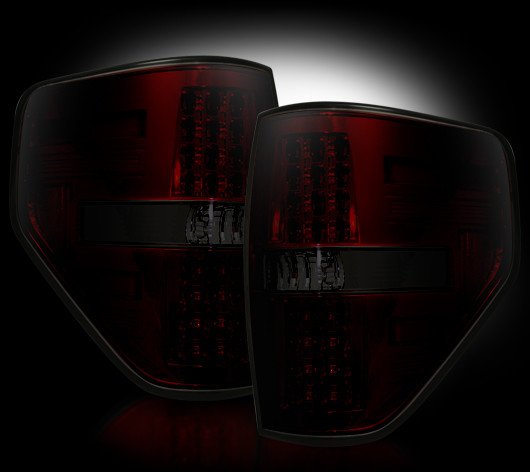 Part # 264168RBK RED SMOKED LED Tail Lights Ford Raptor & F150 09-12