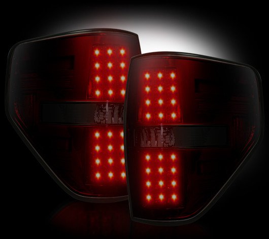 Part # 264168RBK RED SMOKED LED Tail Lights Ford Raptor & F150 09-12