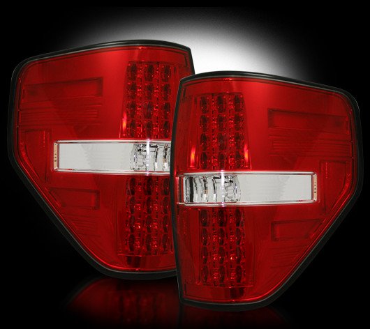 Part # 264168RD RED LED Tail Lights Ford Raptor & F150 09-12
