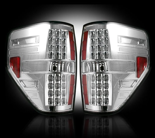 Part # 264168CL CLEAR LED Tail Lights Ford Raptor & F150 09-12