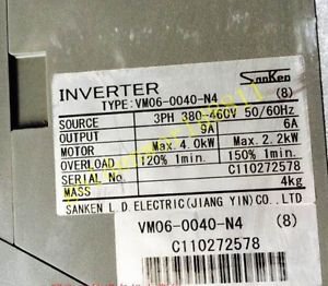 Sanken inverter Vm06-0040-N4 380V 4KW good in condition for industry use
