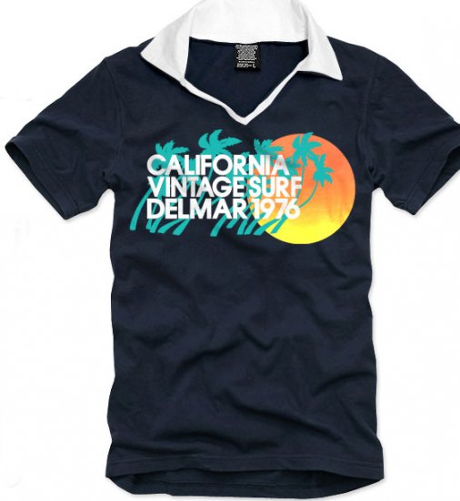V-neck short sleeve men's t-shirt - California Vintage Surf