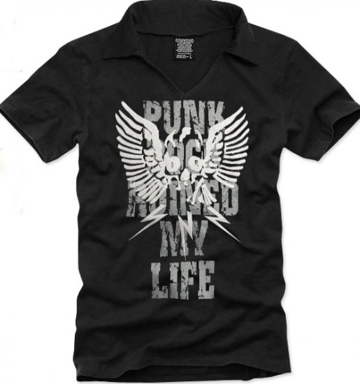 V-neck short sleeve men's t-shirt - Punk Rock