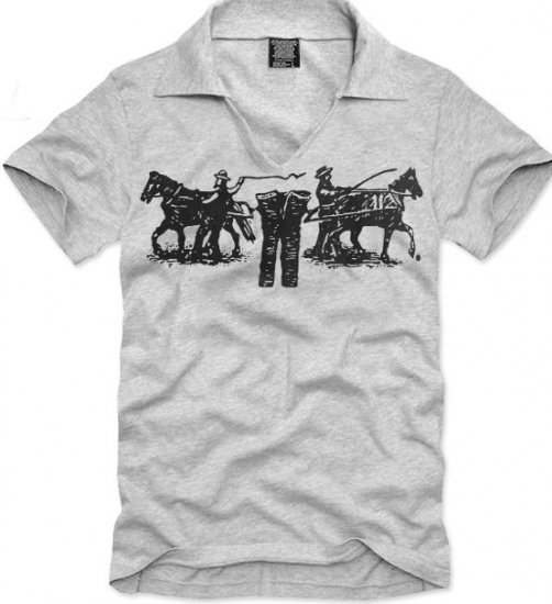 V-neck short sleeve men's t-shirt - Jeans