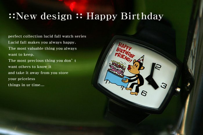 Lucid Fall Happy Birthday Unisex TV Watch