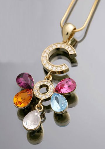 Swarovski Crystal & Saphire Butterfly Pendant Necklace