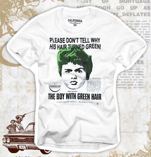 "Boy with Green Hair" Hollywood Vintage Style Men's T-shirt