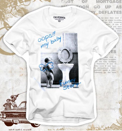 "Oops!! my baby" Hollywood Vintage Style Men's T-shirt