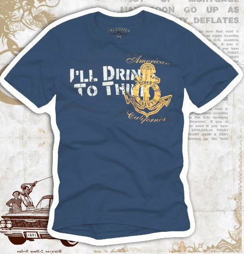 "Drink to Think" Hollywood Vintage Style Men's T-shirt