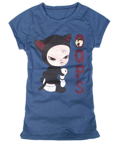 Artist Yoshitomo Nara's Artwork "Harmless Kitty" T-shirt for Women