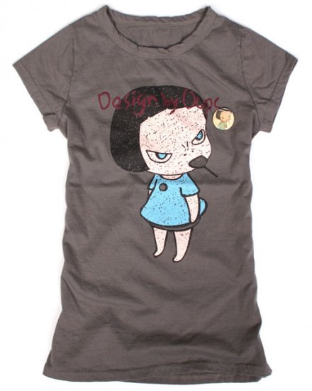 Artist Yoshitomo Nara's Artwork "Slash with a knife" T-shirt for Women