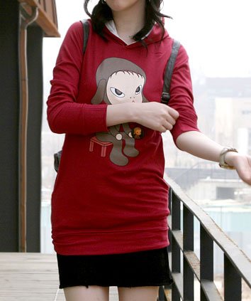 Artist Yoshitomo Nara's Artwork Hood T-shirt for Women