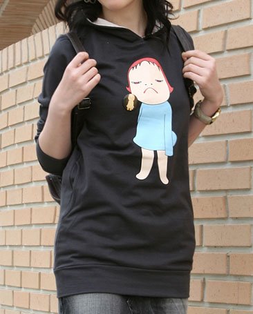 Artist Yoshitomo Nara's Artwork Hood T-shirt for Women