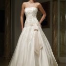 A Line Halter Chapel Train Satin Bridal Dresses