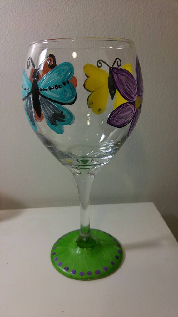 Personalized Handpainted Wine Glass