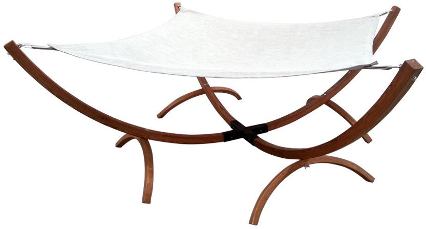 New Square Outdoor Wooden Double Arched Hammock Bed Lounger