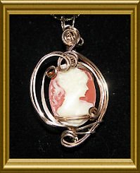 Beautiful Cameo Wire Wrapped Pendant