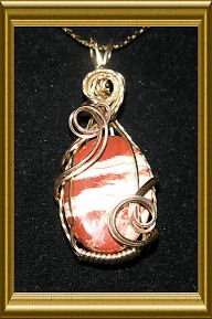 Wire Wrapped Brown/Beige Pendant