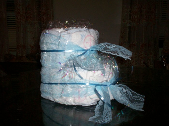 BLUE BABY BOOTIE CAKE