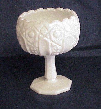 Vintage Kemple Quintec Milk Glass Compote