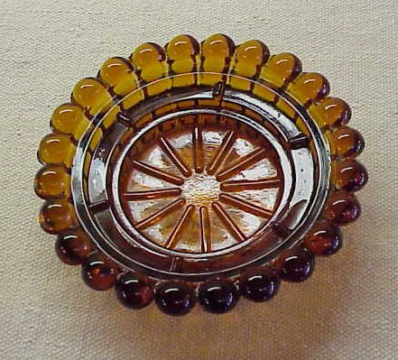 Amber Glass Candle Holder - Memory Lane Collectibles
