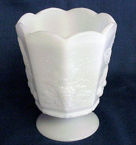 Paneled Milk Glass Compote - Memory Lane Collectibles