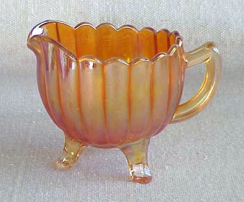 Carnival Glass Creamer National Pattern - Memory Lane Collectibles