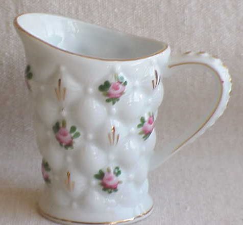 Quilted Pattern with Roses Cream Pitcher - Memory Lane Collectibles