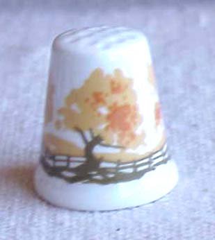 Bone China Thimble from Scotland - Memory Lane Collectibles