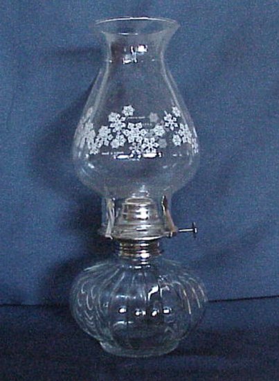 Pretty Snowflakes on Chimney Oil Lamp
