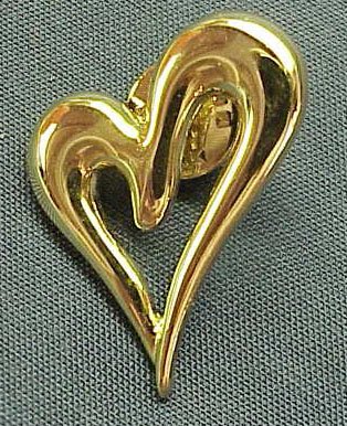Bright & Shiny Goldtone Heart Tack Pin