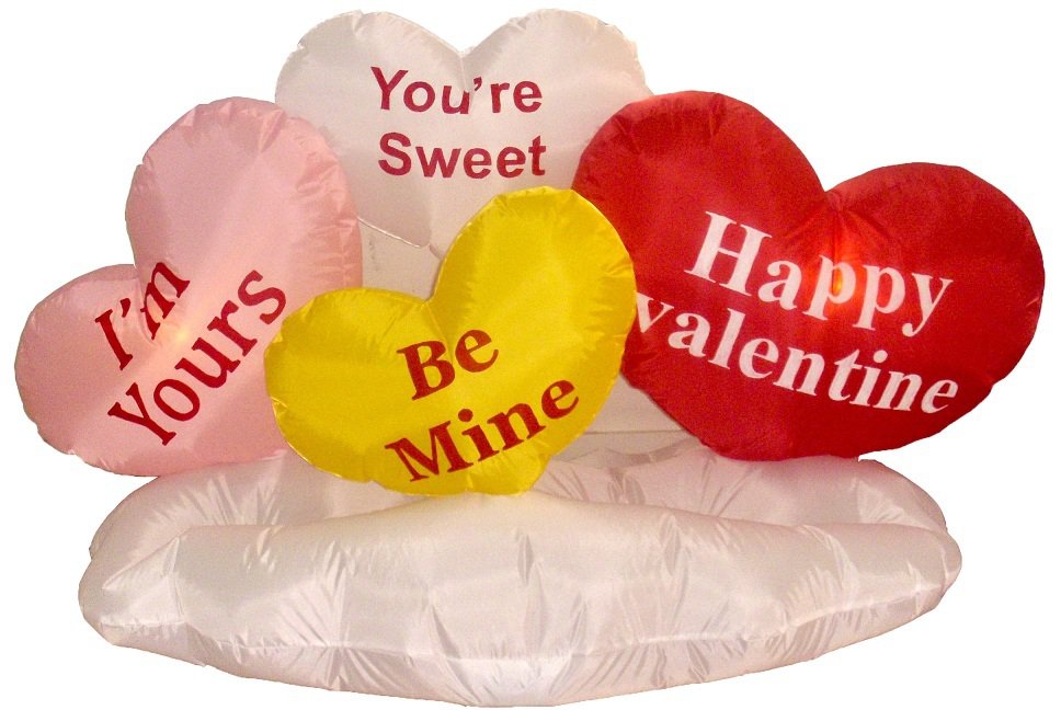 5 Foot Valentine's Inflatable Hearts & Cloud - Yard Decoration, Romantic Gift for Couples #005