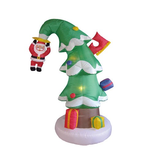 6 Foot Tall Christmas Inflatable Santa Claus on Christmas Tree Funny Lighted Yard Decoration #250