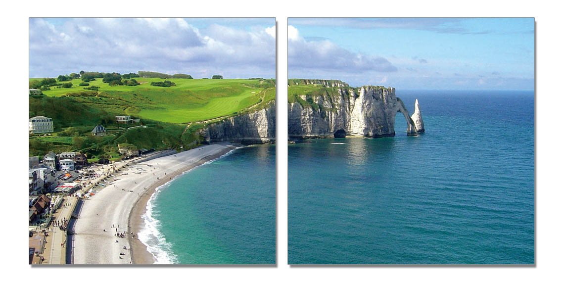 By the Sea, Gallery Wrapped Diptychs 2 Panel Modern Wall Art Decoration #212