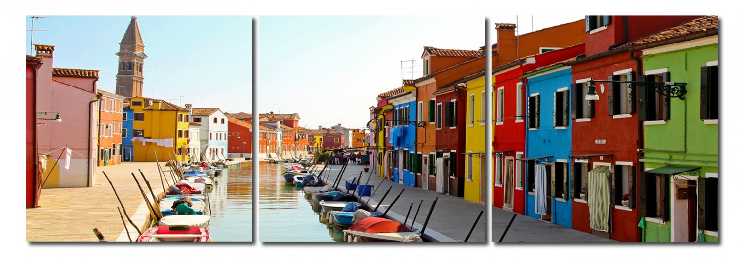 City View, Gallery Wrapped Triptychs 3 Panel Modern Wall Art Decoration #216