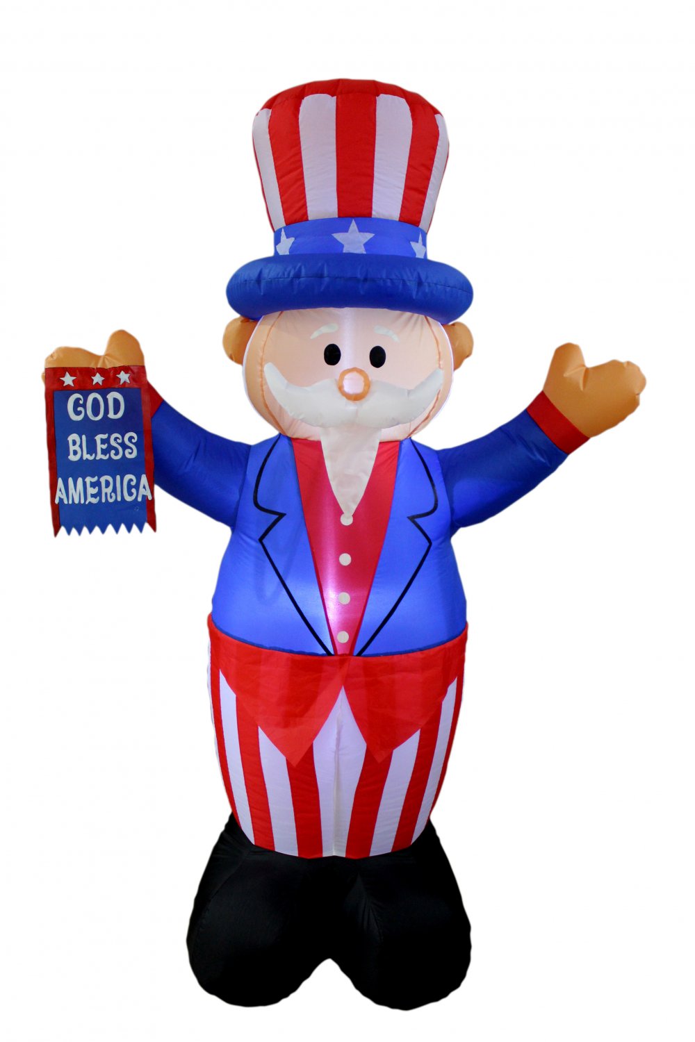 PATRIOTIC INFLATABLE UNCLE SAM AMERICAN FLAG 4TH OF JULY AIR BLOWN DECORATION #335