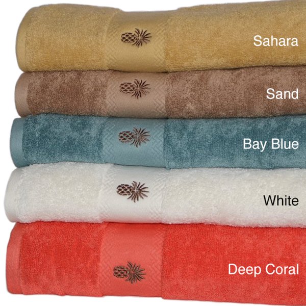 Tommy Bahama EmbroideredPineapple Cotton ThreePiece Bath Towel Set