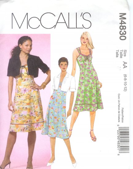 M4830 McCalls Pattern Lined Jacket and Dress Misses Size EE 14-16-18-20