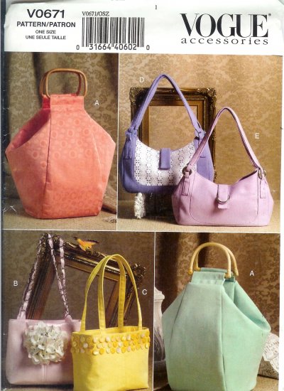 V0671 Vogue Pattern Accessorie Handbags