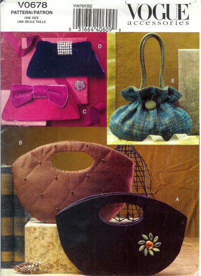 V0678 Vogue Pattern Accessorie Handbags