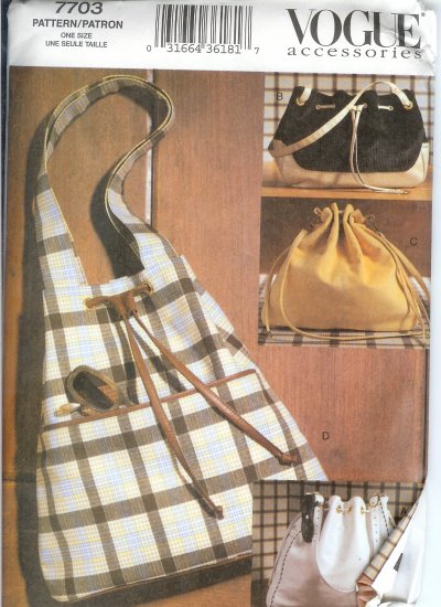 *** SOLD ***V7703 Vogue Pattern Accessories Handbags