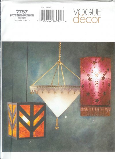 V7787 Vogue Pattern Decor Fabric Lamps