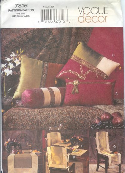V7816 Vogue Pattern Decor Home Accessories