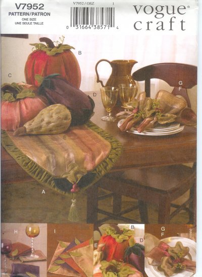 ****SOLD*****V7952 Vogue Pattern Autumn Table Top Accessories