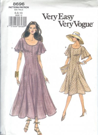 V8696 Vogue Pattern VERY EASY VERY VOGUE Dresses Misses Size 12,14,16