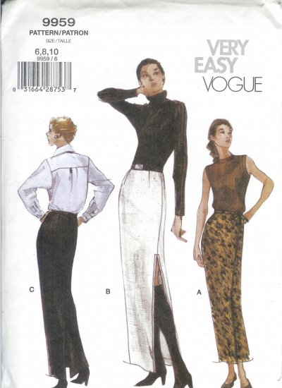 V9959 Vogue Pattern VERY EASY Skirt Misses/Miss Petite Size 18,20,22